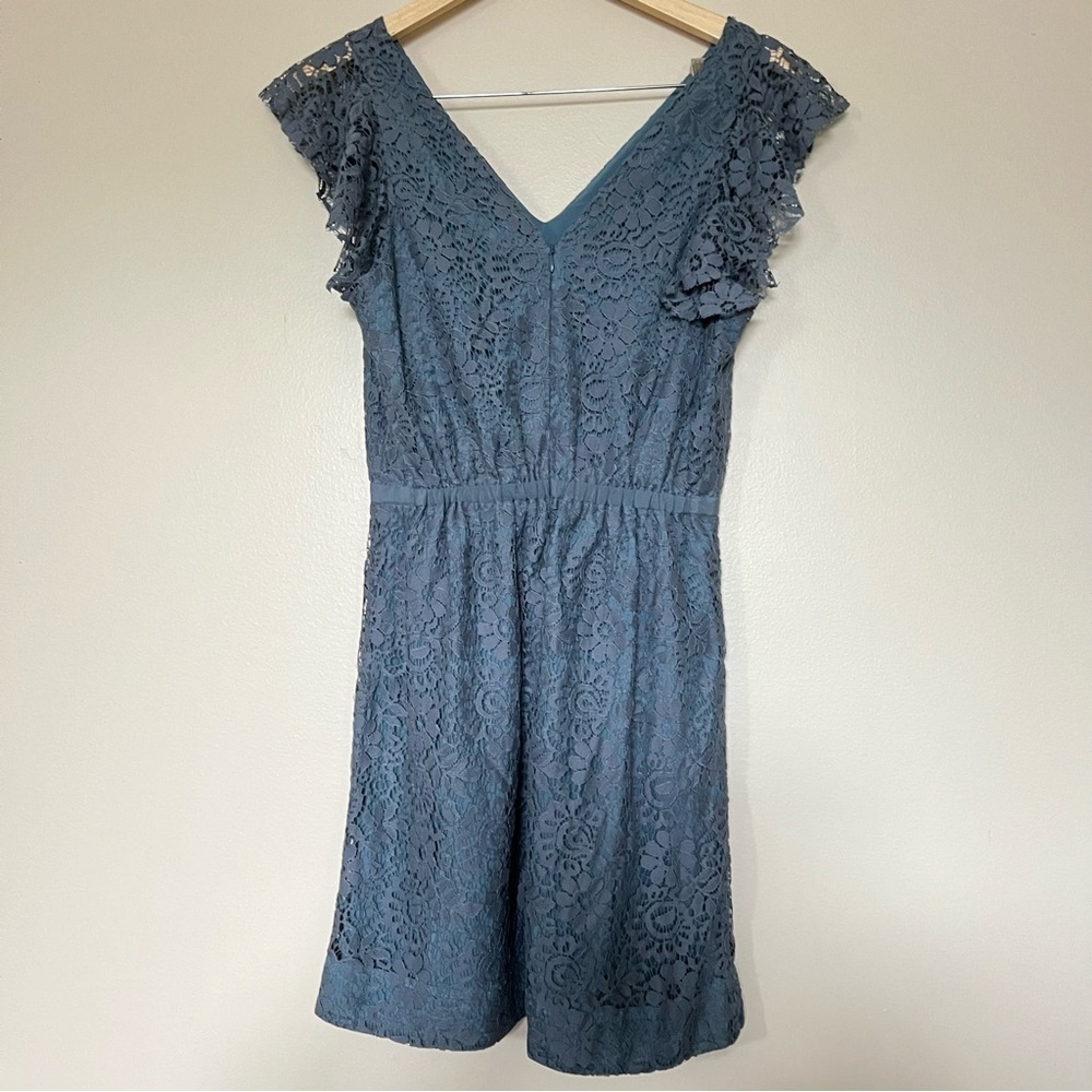 Madewell Blue‎ Lace Flutter Sleeve Dress - Picture 2 of 5